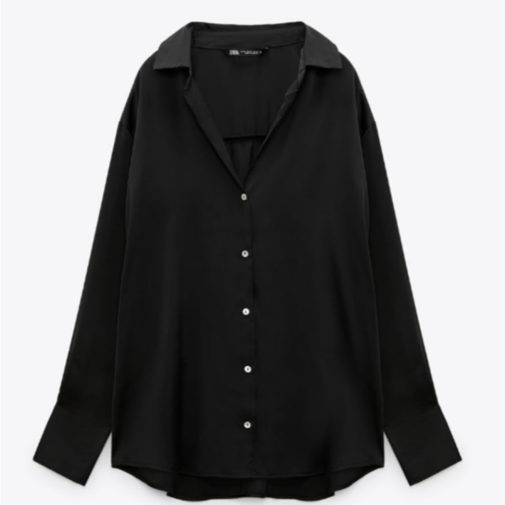 ZARA satin black shirt